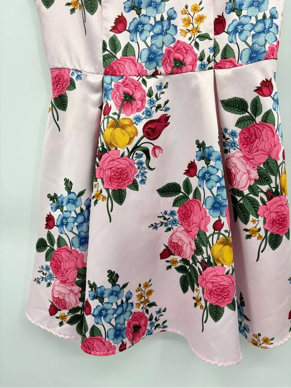 Liza Luxe Mini Dress Sleeveless Pink Floral Dress - Picture 4 of 14